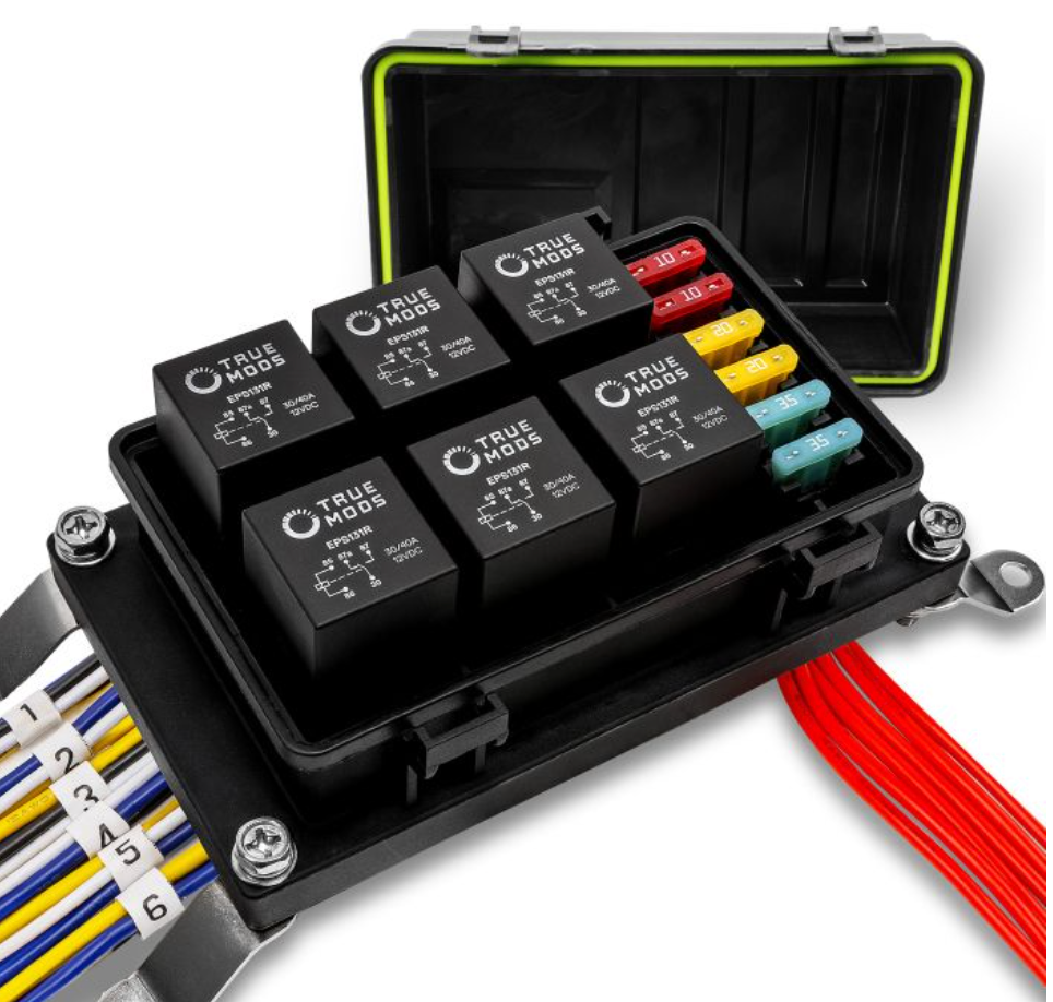 IP65 Waterproof Pre-Wired Fuse Relay Box Combo Kit - Fuses and Relays Included