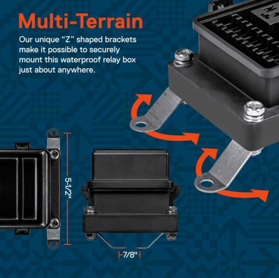 IP65 Waterproof Pre-Wired Fuse Relay Box Combo Kit - Fuses and Relays Included